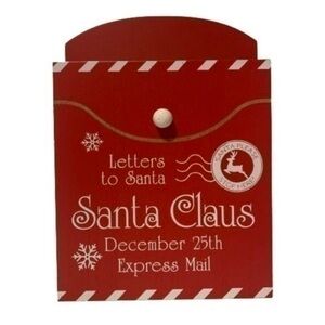 NWT. HOBBY LOBBY Letters To Santa Wood Mailbox